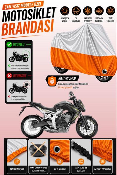 Cemku Twin غطاء محرك متوافق مع هوندا CB 650 F باللون الرمادي من الأعلى والبرت...