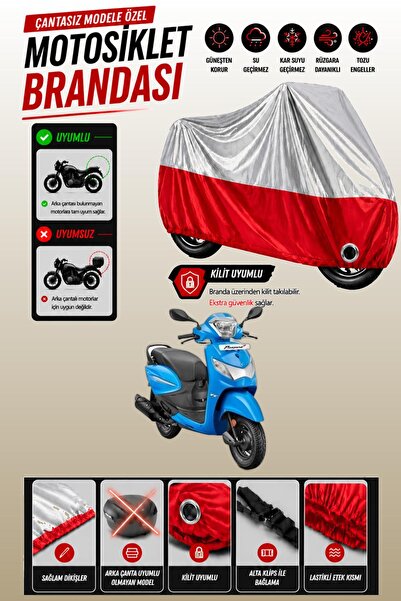 Cemku Twin Top Gray - Bottom Red Hero Pleasure 110 Compatible Engine Cover, R...