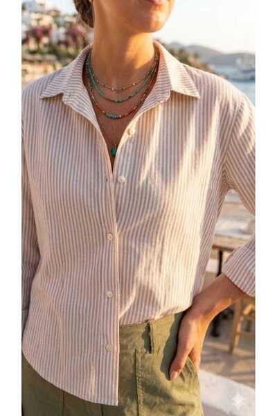 blackbonds Yellow and White Striped Over-Fit Shirt