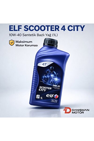 ELF Scooter 4 City 10W-40 Sentetik Bazlı 4 Zamanlı Motosiklet Yağı 1 Litre