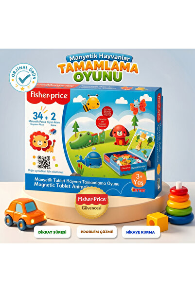 FISHER PRICE Manyetik Hayvan Tamamlama Oyunu 34 Parça – Eğitici Puzzle Tablet...
