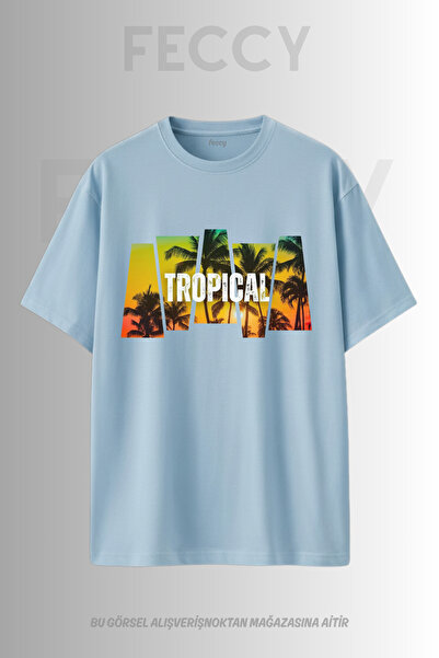 FECCY Premium Tropical Printed Hunter Theme Unisex Oversize Γυναικείο T-Shirt...