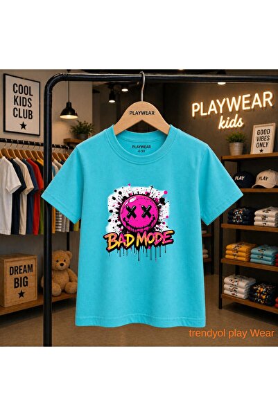 playwear Μπλουζάκι με στάμπα Bad Mode Emoji 100% παιδικό unisex μπλουζάκι 5 6...