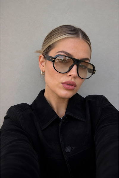 Goldmine Unisex Quinn Güneş Gözlüğü UV400 Siyah Sarı Degrade