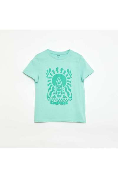 KIABI Printed Message T-Shirt Green