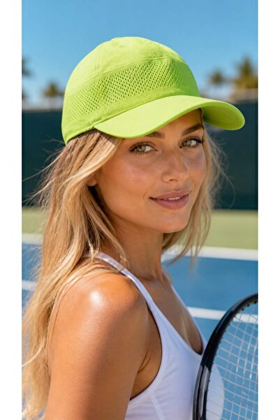 BALIENTE Light Green Cotton Mesh Cap Tenisci Women's Hat