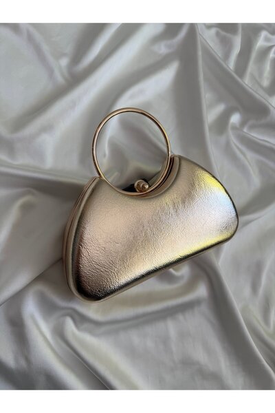 Mia Collection Royal Model Kadın Çanta, Abiye Çanta, Düğün Çantası, Nişan Çantası Gold