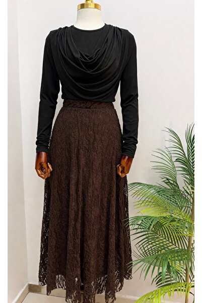 Nursay Sendy Blouse Elegant Lace Skirt Suit