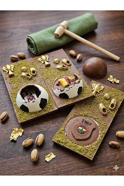 ksana choco El Yapımı Premium Belçika Çikolata Özel Tasarım Futbol Temalı Tab...