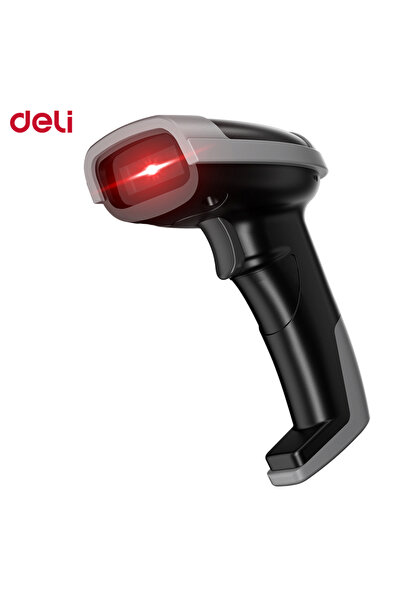 Deli 1D Lazer Barkod Okuyucu USB Kablolu Hızlı Tarama El Tipi Scanner