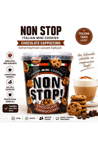 United Foods Non Stop Italian Mini Cookies Chocolate Cappuccino 125g – Çikola...
