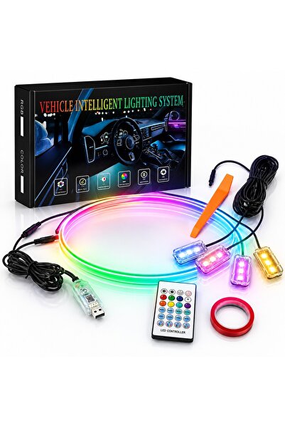 ERAKS CAR ACCESORIES 120 CM İç Ambiyans ve Ayak Altı led Uygulama Kontrollü v...