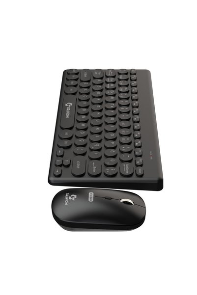 Gravion KM-BT37 Kablosuz Klavye Mouse Set Siyah – Bluetooth + 2.4GHz Wireless, İnce Slim Tasarım, Türkçe Q, Tablet Telefon Laptop Uyumlu
