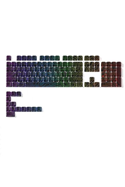 Meyer Gaming XVX Topographic Keycaps 118 Tuş RGB Işık Geçiren Siyah Tuş Takım...