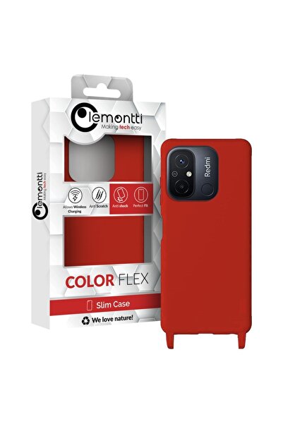 lemontti Husa Silicon cu Snur Xiaomi Redmi 12C Rosu (protectie 360°, material...