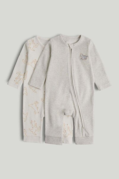 MOTHERCARE 2 Pack Footless Zip-Up Sleepsuits