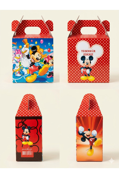 Deniz Party Store Mickey Mause Temalı hediye kutusu 2 Adet