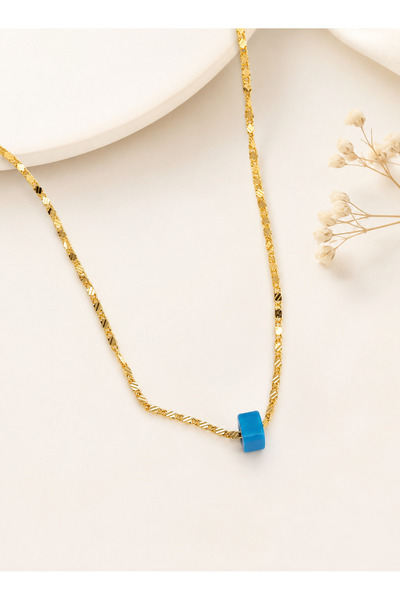 Archhazel Jewelery Women's Necklace with Blue Bead Detail