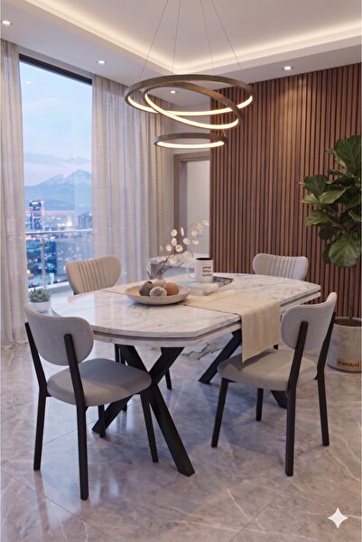 Avenza living Nova Serisi Modern Yemek Masası Takımı - 4 Kişilik Salon & Mutf...