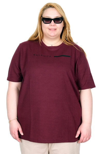 ModeXL Tricou pentru femei Mode XL True Plus Size Bıs Balance Waffle U26001 MARO