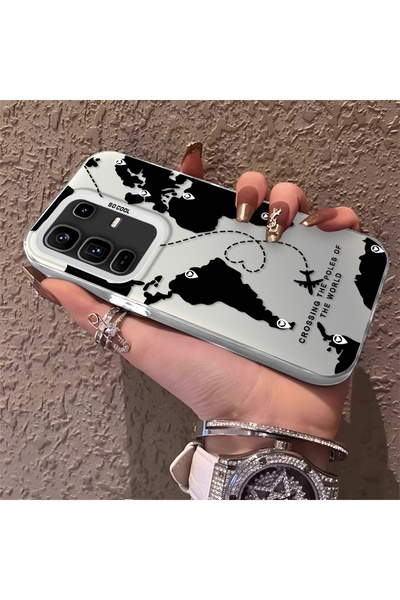 PATTERNOVA Infinix Note 50 Pro Plus Uyumlu Yüksek Kalite Dünya Haritalı Kılıf...