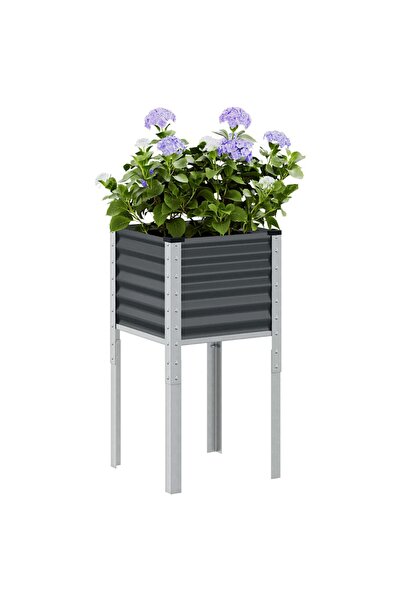 vidaxl Jardiniera de gradina antracit 45x45x88 cm otel