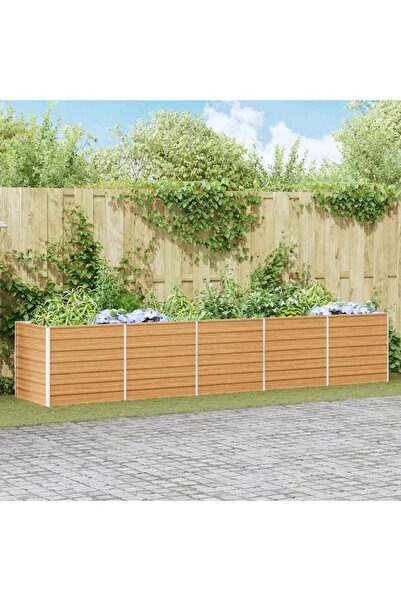 vidaxl Strat inaltat de gradina Maro deschis 400 x 80 x 77 cm