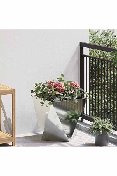vidaxl Jardiniera Argintiu 40 x 40 x 40 cm Otel Galvanizat