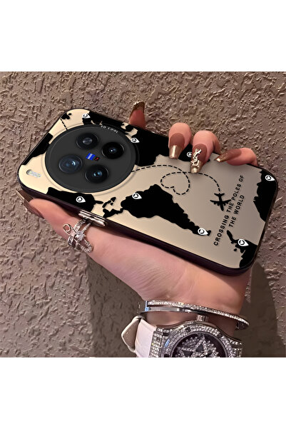 PATTERNOVA Vivo X300 Pro Uyumlu Yüksek Kalite Dünya Haritalı Kılıf, Çizilmeye...