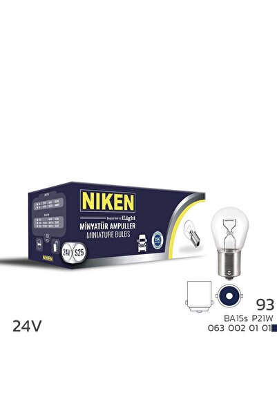 Niken 93 Ampul 24V (P21W) BA15S 10'Lu