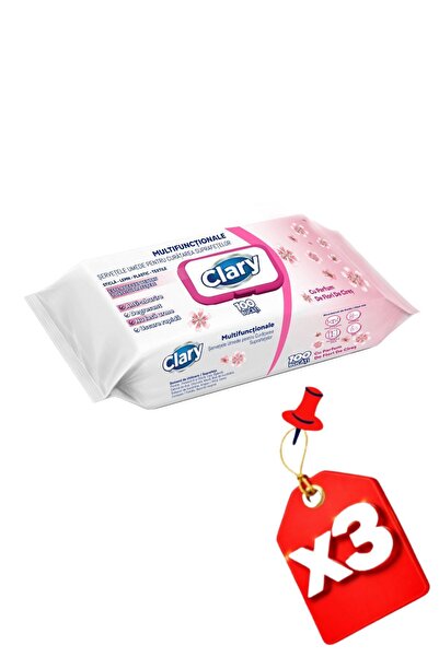 clary Șervețele umede pentru curățarea suprafețelor - Floare de cireș 100 buc x3
