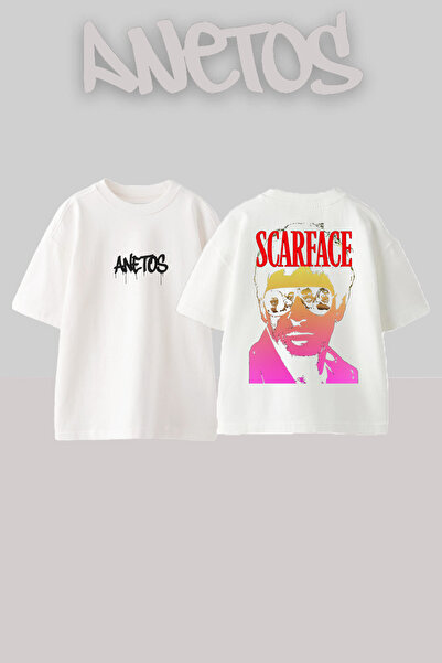 Anetos Μπλουζάκι Tony Montana σε στυλ streetwear με στάμπα στην πλάτη, βαμβακ...