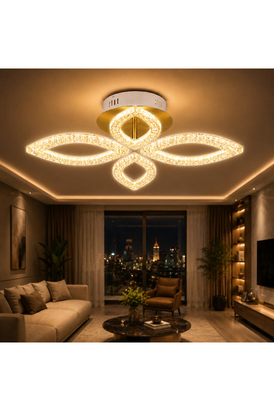 M Mediyamu Aydınlatma Modern LED Plafonyer Avize 4'lü Gold Kasa – Kumandalı 4...