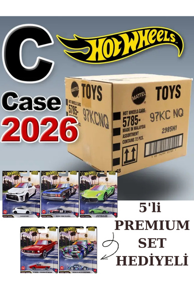 HOT WHEELS 2026 C Case 72'li Açılmamış Tek Bant Kapalı Koli Set-3 (5'li Premi...