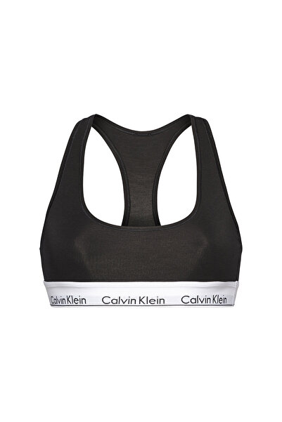 Calvin Klein Kadın Monogram Desenli Yazı Baskılı Bantlı Bralet - Siyah