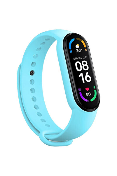 Choice24 Miband 5 6 Sky Blue Official Silicone Strap for Mi Band 7 6 5 4 Brac...