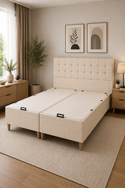 EVİTAÇ Solid Çift Kişilik Baza Başlık Seti 140x190 cm