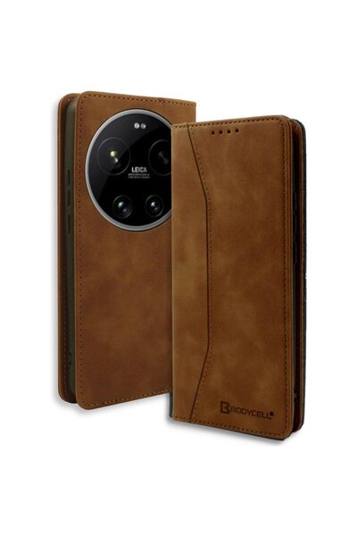 Bodycell Θήκη-Πορτοφόλι για Xiaomi 17 Ultra – Καφέ Δερματίνη PU
