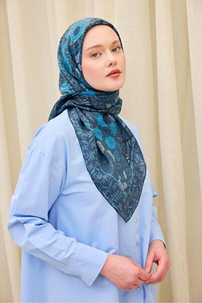 Silk Home وشاح مونار لورا أزرق منتصف الليل 90x90