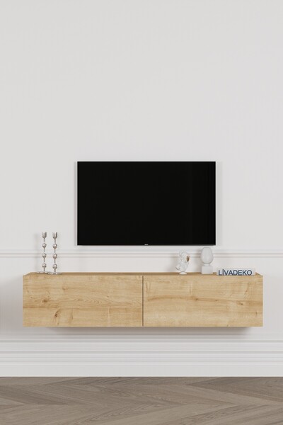 Livadeko NovaLine TV Ünitesi TV Sehpası Düşer Kapaklı Tv Ünitesi Minimalist T...