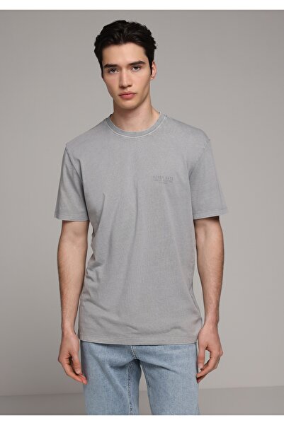 Colin's Regular Fit Round Neck Plain Men's Gray Short Sleeve T-Shirt