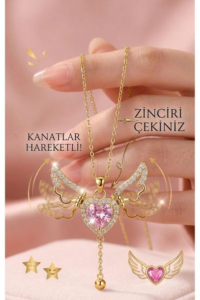 enyessaccessory قلادة من الفولاذ بتصميم جناح متحرك