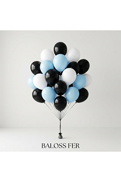 baloss fer Black Blue White Balloon Set 20 Pieces Birthday Party Decoration S...