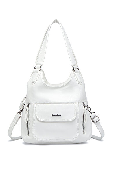 BARCELONA 21K White Women's Daily Medium Size Shoulder Bag Soft Design Multi-...