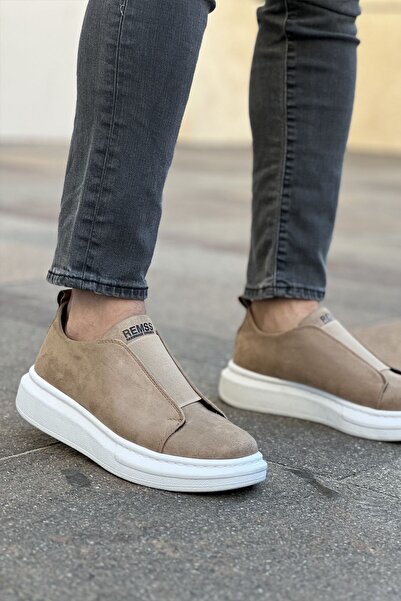 Lucy Shoes Rs603 Men's Casual Laceless Leather Sports Sneaker Shoes Cbt - Mink
