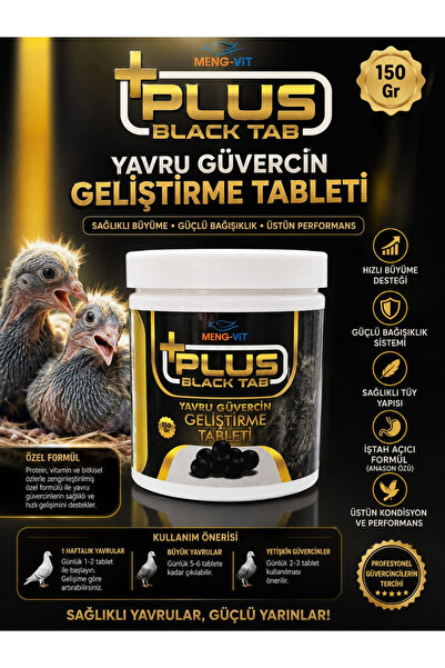 MENGVİT Meng-Vit Plus Black Tab Yavru Hapı 150 Gr | Güvercin Gelişim ve Prote...