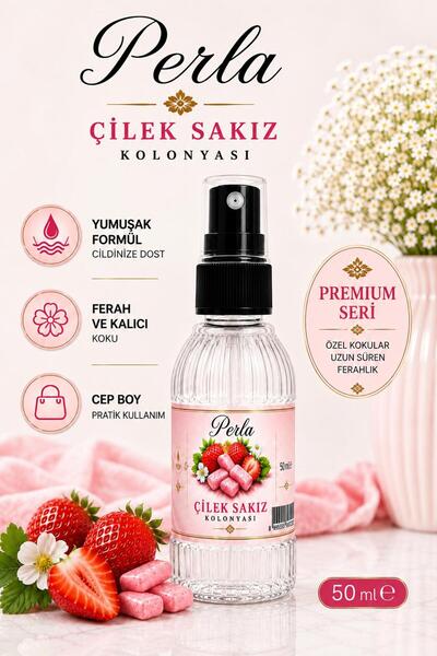 ALİYAMİS Sprey Başlıklı Çilek Sakız Kolonyası 50 Ml Çanta Cep Boy
