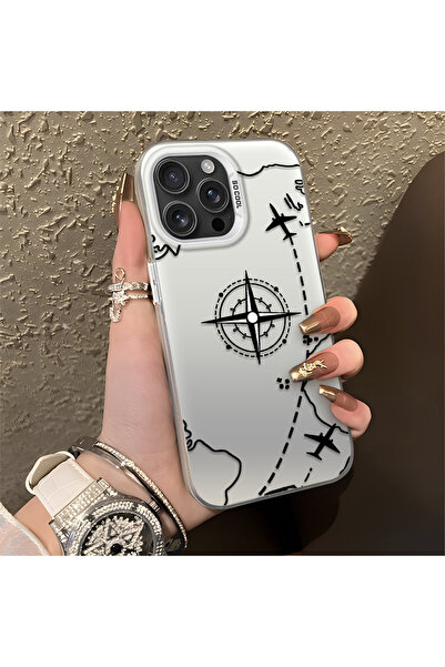 quırkshıeld iPhone 16 Pro Uyumlu Yüksek kaliteli pusula ve uçak baskılı kılıf...