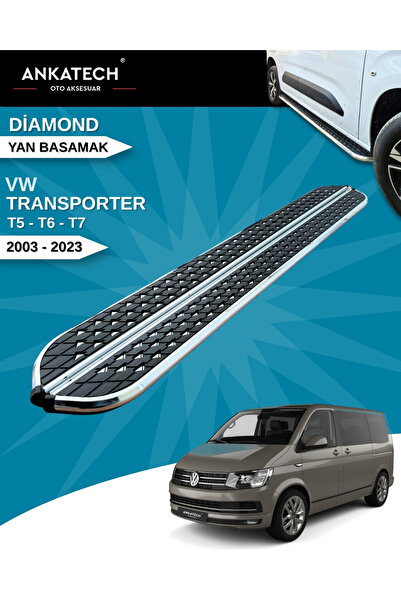 ANKATECH VW T5 TRANSPORTER KISA ŞASİ (L1) 2003-2023 KROM DIAMOND YAN BASAMAK ...