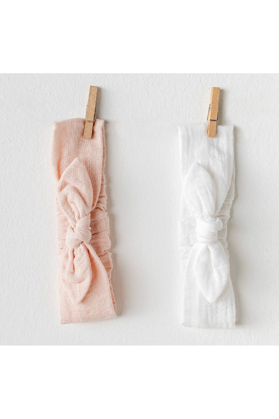 andywawa Andy Wawa Saç Bandı 2li Müslin Home Pembe - Beyaz